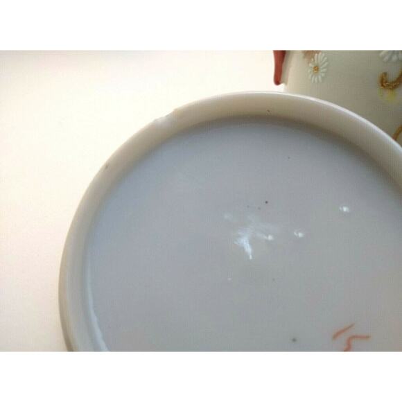 Hand Painted Japanese Geisha Girl Sugar Bowl & Creamer - Picture 4 of 12